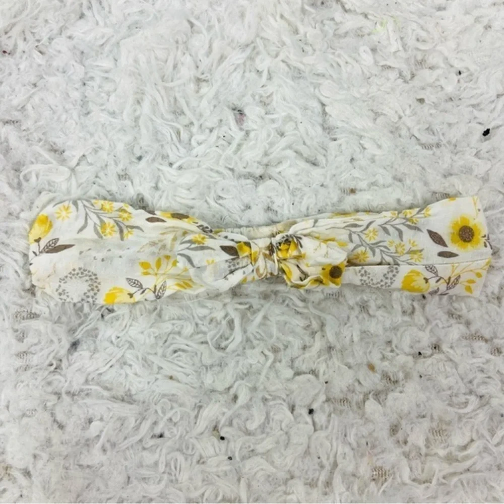 Floral sunflowers Yellow and cream bow baby Headband